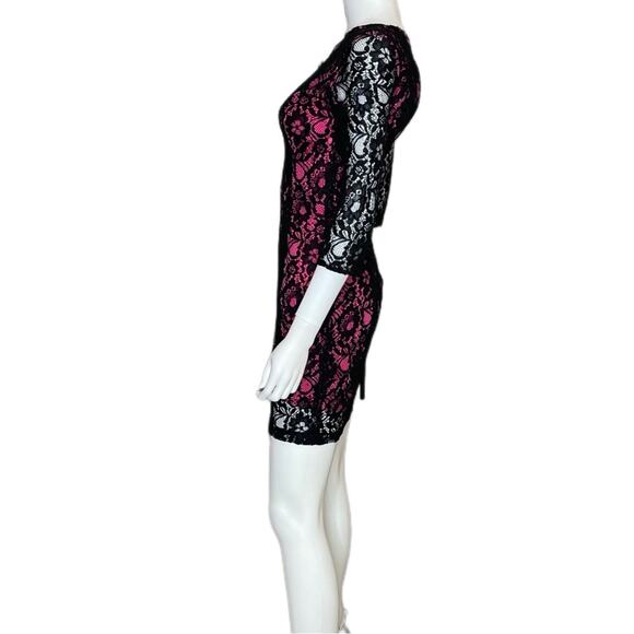 ERIN by Erin Fetherston Women’s Turn The Radio On Dress Black Pink Sz 0 - Picture 4 of 8